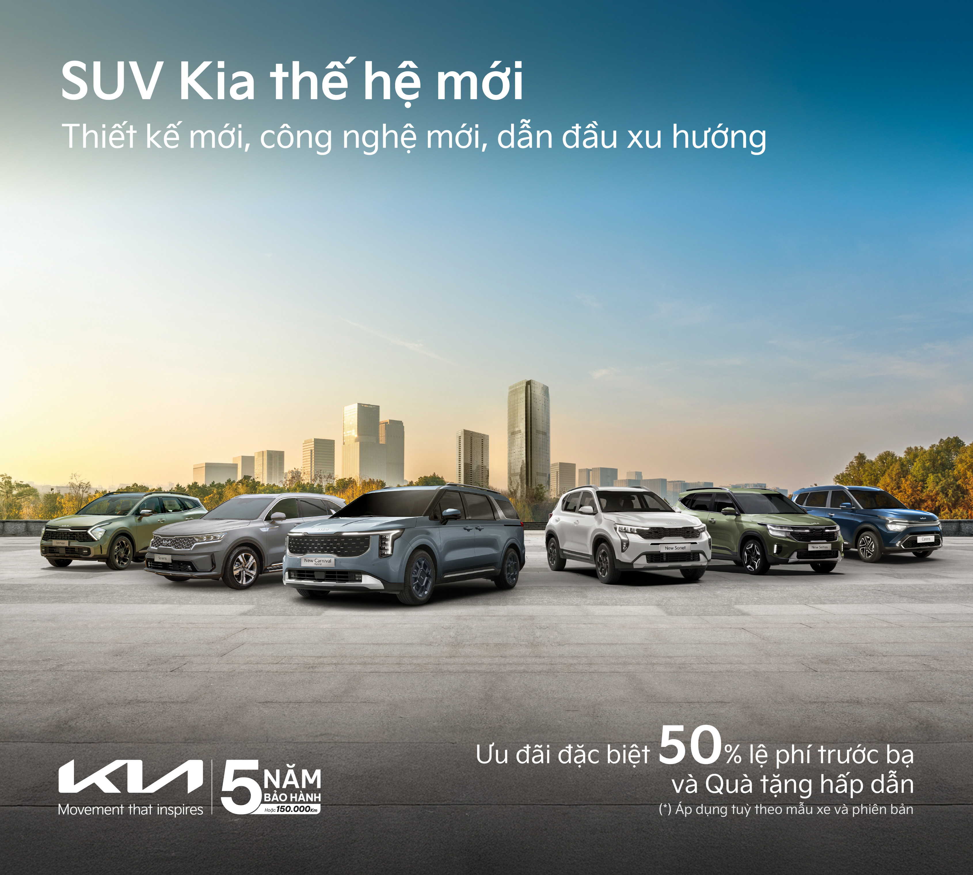Tháng 9, Kia ưu đãi tương đương 50% lệ phí trước bạ và nhiều quà tặng hấp dẫn